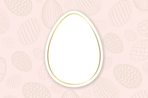 Happy Easter background, pastel textured eggs. Gold decoration paper frame. G イラスト素材