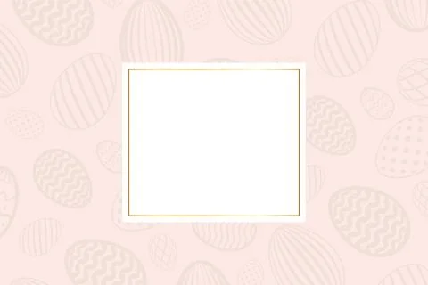 Happy Easter background, pastel textured eggs. Gold decoration paper frame. G Illustrazione stock