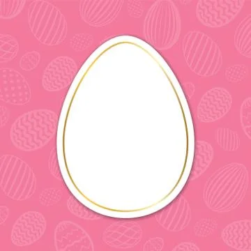 Happy Easter background, pastel textured eggs. Gold decoration paper frame. G Stock Illustration