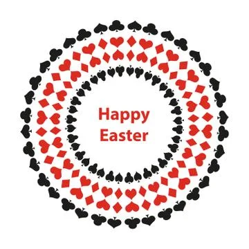 Happy Easter background with poker design Stock Illustration