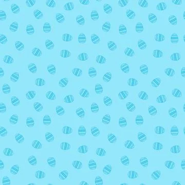 Happy Easter Background Seamless Pattern With Eggs Ornament On Blue イラスト素材