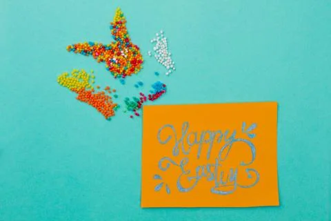 Happy Easter background with sweets. Stock Photos