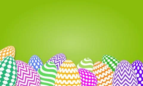 Happy Easter background template with colorful eggs Stock Illustration