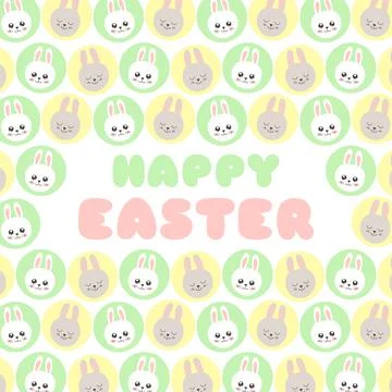Happy Easter background vector. Cute illustration with funny bunny 스톡 일러스트