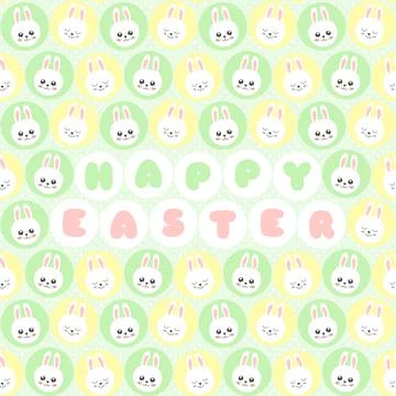 Happy Easter background vector. Cute illustration with funny bunny 스톡 일러스트