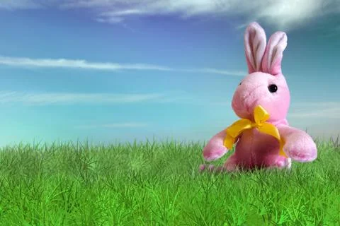 Happy Easter on backyard Stock Photos