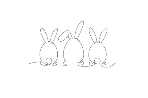 Happy easter banner background. Easter bunny and egg illustration continuous  스톡 일러스트