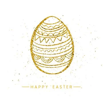 Happy Easter banner background template with beautiful golden egg. Vector. イラスト素材