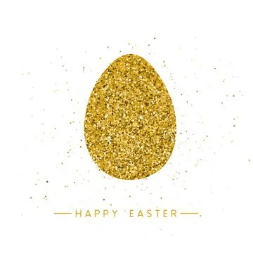 Happy Easter banner background template with beautiful golden egg. Vector. 스톡 일러스트