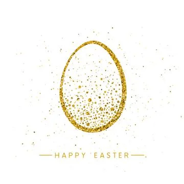 Happy Easter banner background template with beautiful golden egg. Vector. 스톡 일러스트