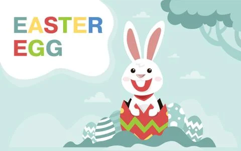 Happy Easter Banner Background. Vector Illustration. Spring Holiday Concept 스톡 일러스트