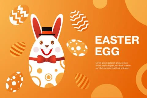Happy Easter Banner Background. Vector Illustration. Spring Holiday Concept Illustrazione stock