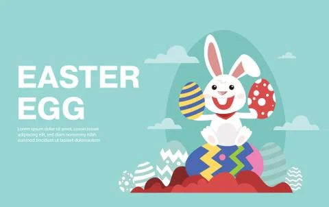 Happy Easter Banner Background. Vector Illustration. Spring Holiday Concept 库存插图