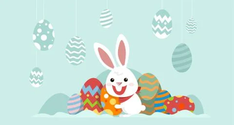 Happy Easter Banner Background. Vector Illustration. Spring Holiday Concept イラスト素材