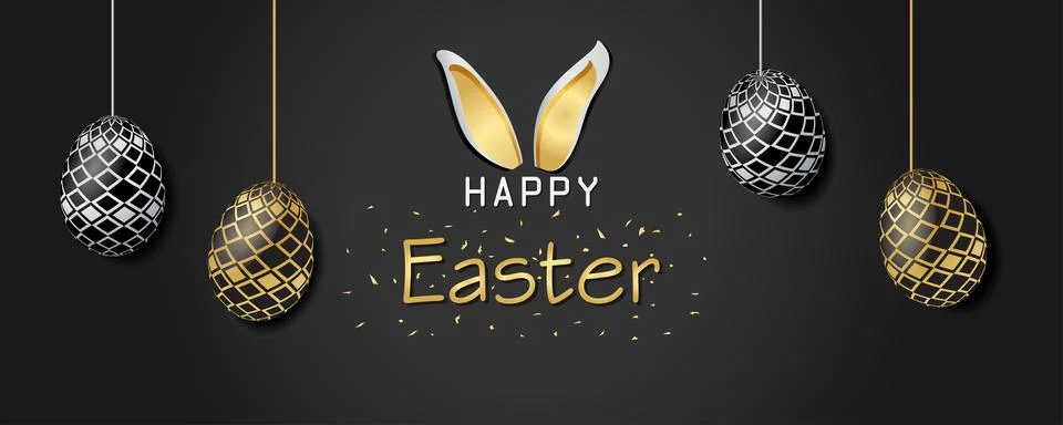 Happy Easter Banner Background Vector illustration Stock Illustration