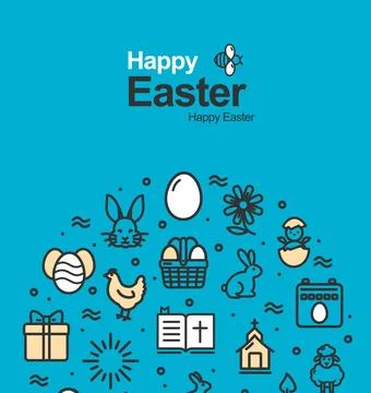 Happy Easter Banner Card. Vector Illustrazione stock
