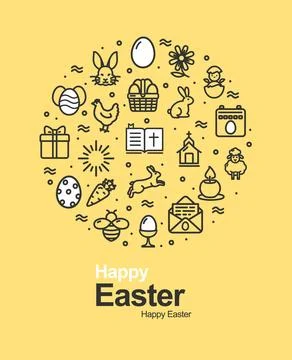 Happy Easter Banner Card. Vector Stock Illustration