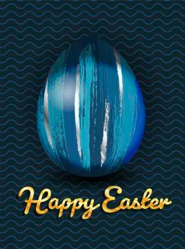 Happy easter banner with colorful egg Stock Illustration