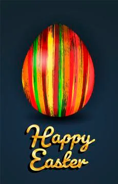 Happy easter banner with colorful egg Stock Illustration