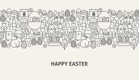 Happy Easter Banner Concept Stock Illustration