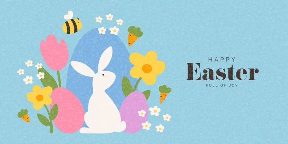 Happy Easter banner concept Illustrazione stock