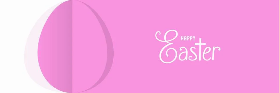 Happy Easter banner. Cut paper easter egg vector Stock Illustration