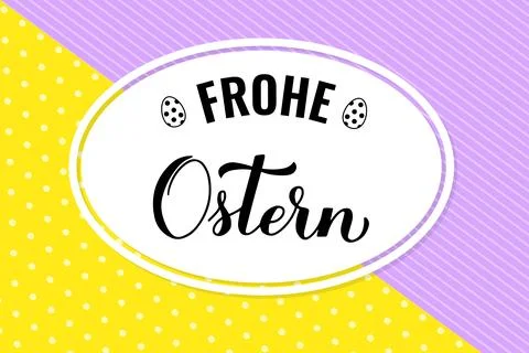 Happy Easter banner in German language. Easter celebration. Spring holidays.. Stock Illustration