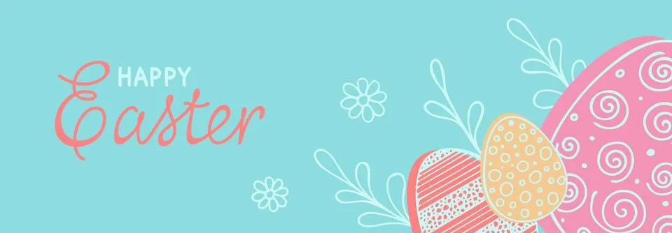 Happy Easter banner holiday template. Illustration