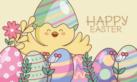 Happy easter banner Stock Illustration