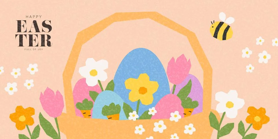 Happy Easter banner 스톡 일러스트