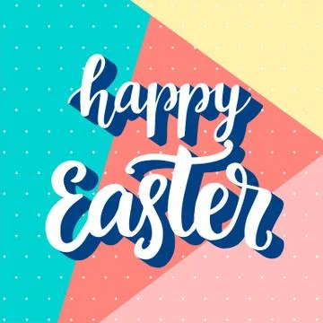 Happy Easter banner with modern memphis style Stock Illustration