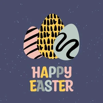 Happy Easter banner, poster, greeting card. Stock Illustration