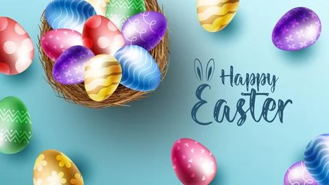 Happy Easter banner, poster, greeting card. Illustrazione stock