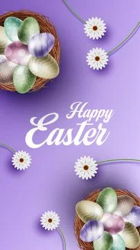 Happy Easter banner, poster, greeting card. Illustrazione stock
