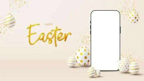 Happy Easter banner template Stock Illustration