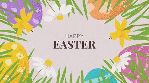 Happy Easter banner template Stock Illustration
