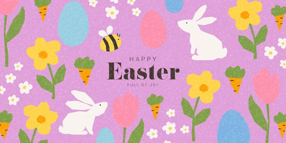 Happy Easter banner template Illustrazione stock