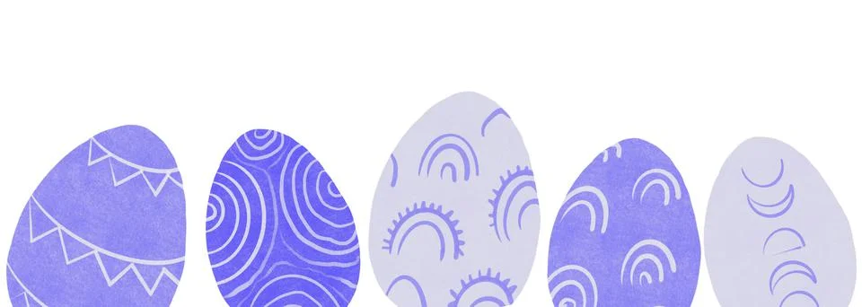 Happy Easter banner for web design watercolor cute spring background. Boho Eggs Stock Illustration