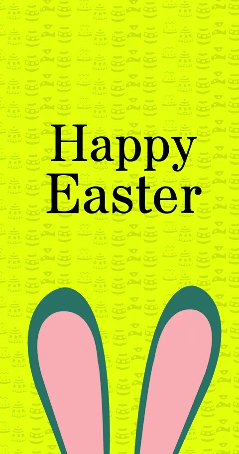 Happy Easter with Big Bunny Ears vertical background Stock Footage 269353842