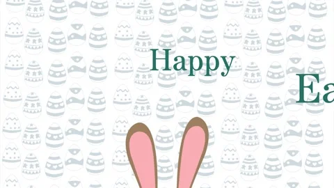 Happy Easter with Big Bunny Ears Stock Footage 269353987