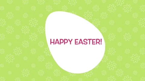 Happy Easter with big egg on flowers pattern Stock Footage 167439582