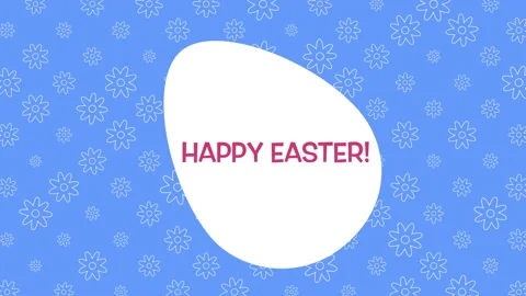Happy Easter with big egg on flowers pattern Stock Footage 168053531