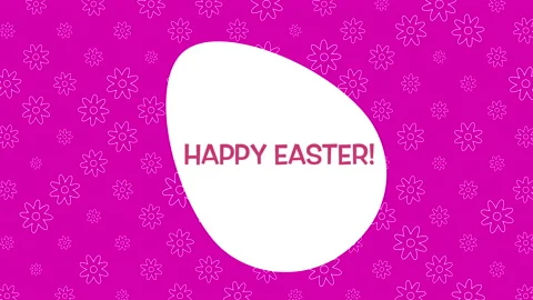 Happy Easter with big egg on flowers pattern Stock Footage 168790600