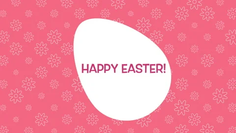 Happy Easter with big egg on flowers pattern Stock Footage 169720211