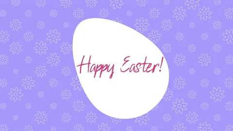 Happy Easter with big egg on flowers pattern Stock Footage 171305274