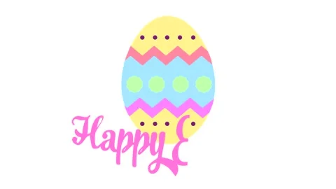 Happy Easter with Big Egg on a white background Stock Footage 190012306