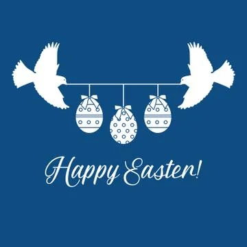 Happy Easter Bird Easter egg Festive Holiday Stock Illustration