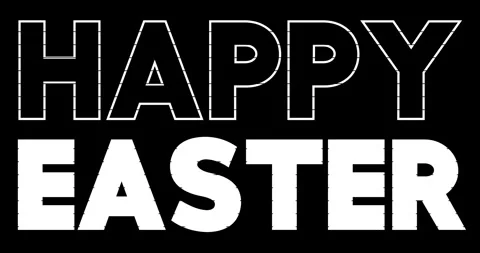 Happy Easter Black and white text video Stock Footage 303946895