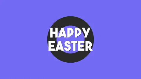 Happy Easter with black circle and purple pattern Stock Footage 165182509