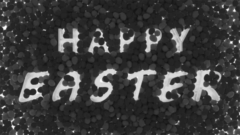 Happy Easter Black Eggs Background Stock Footage 236169339